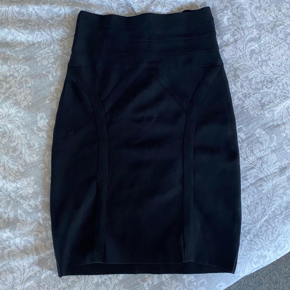 Bebe Black Bandage High-Waisted Skirt